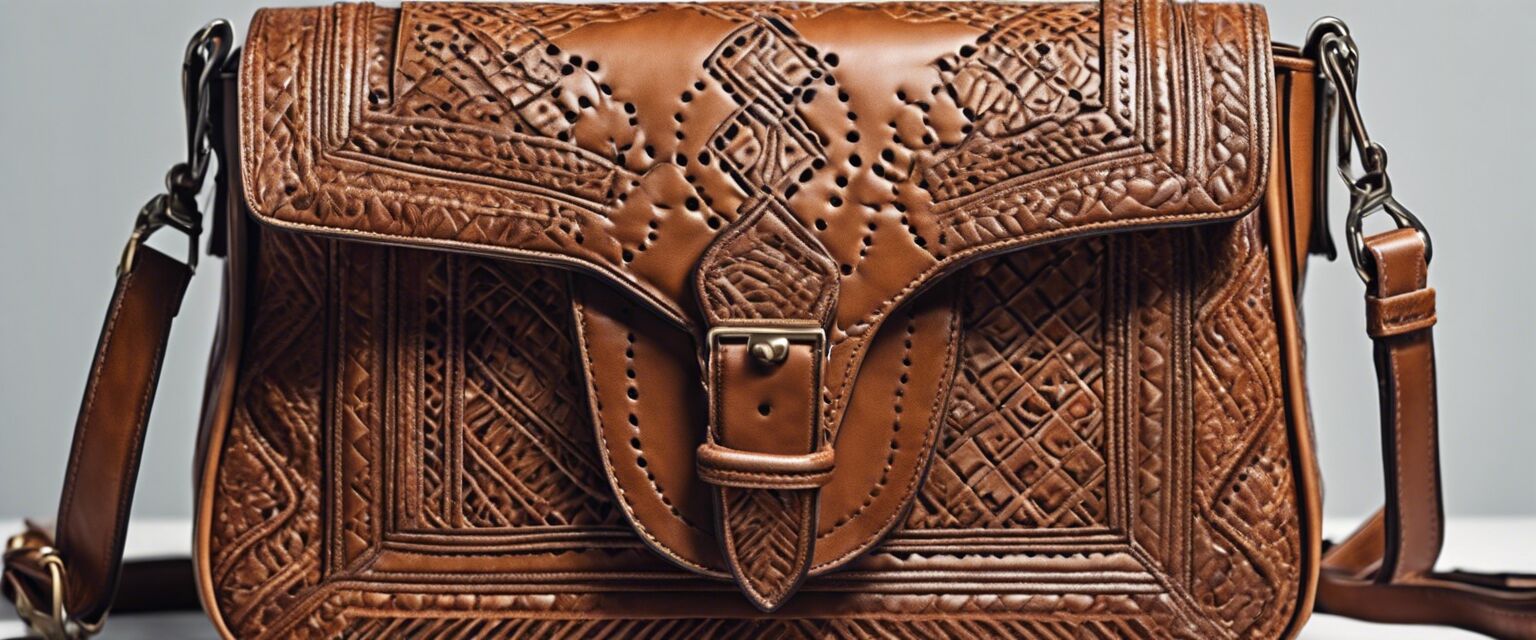 Artisanal leather handbag close-up