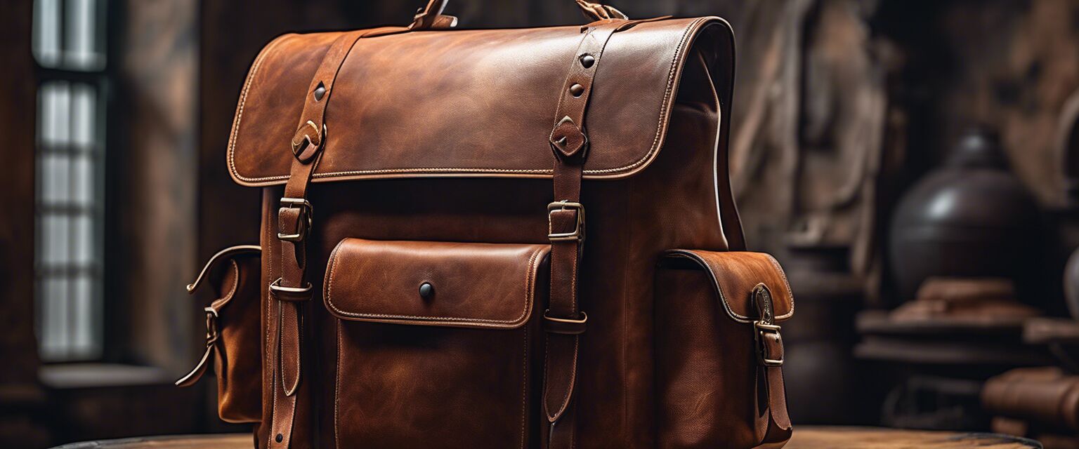 Artisanal leather backpack