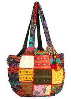Tribe Azure Women Large Floral Colorful Handmade Shoulder Bag