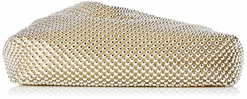Elegant beaded clutch purse with gold and silver beads